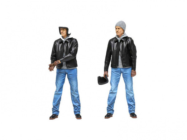 14137T 1/12 Street Rider, фигура мотоциклистастоит рядом с мотоциклом) Tamiya