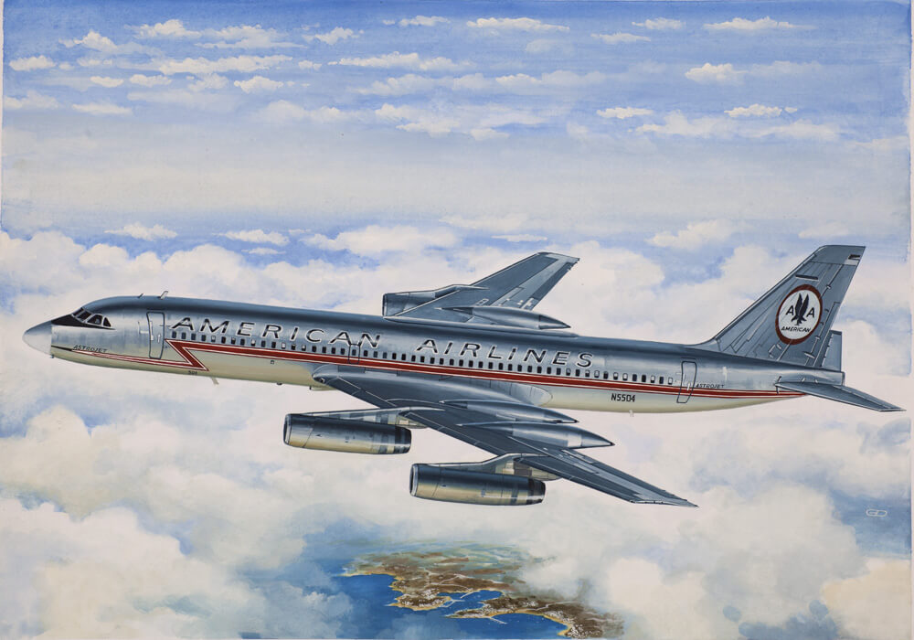 ЕЕ144145_5 Авиалайнер CV990 SWISSAIR Восточный экспресс