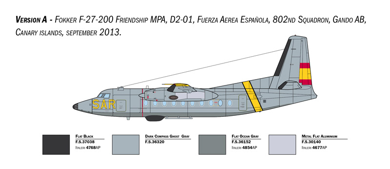 1455ИТ Самолет FOKKER F-27 SAR Italeri