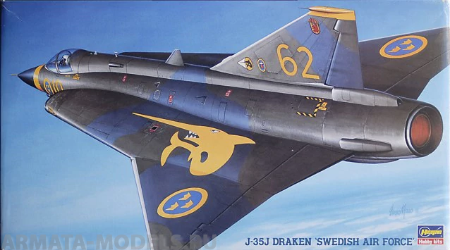 51403 Cамолет  J-35J DRAKEN (SWEDISH AIR FORCE) Hasegawa