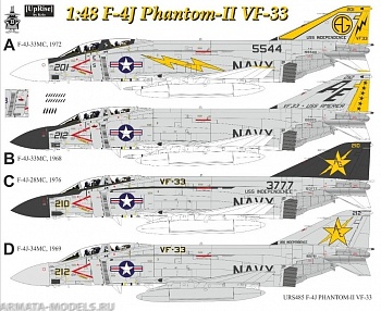 URS725 Декали для F-4J Phantom-II VF-33